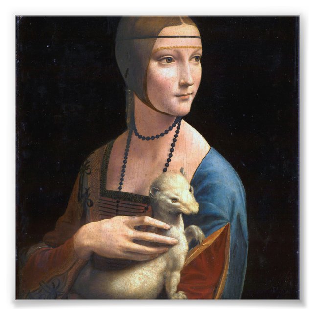 Dam med sjön av Leonardo da Vinci rena Fototryck (Framsidan)