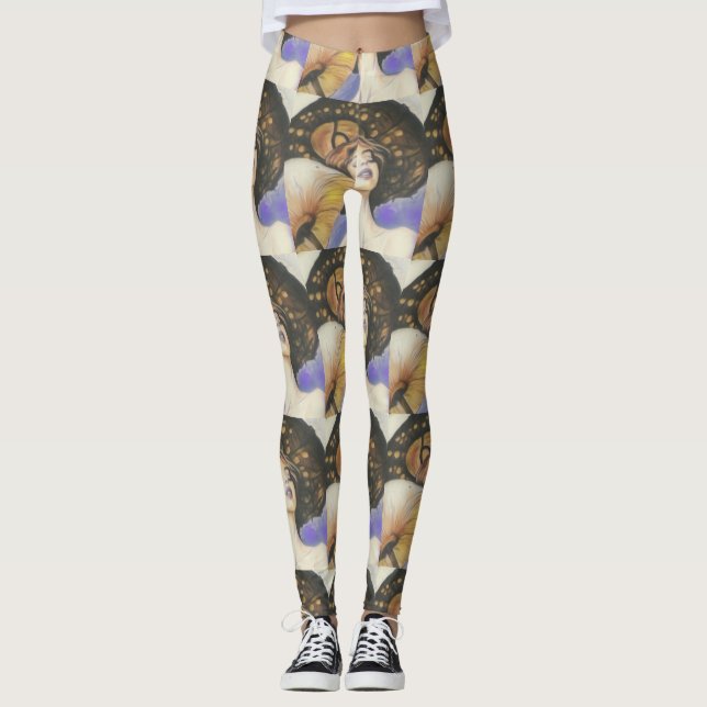 dam med svampbruna solbrända tonade leggings (Framsida)