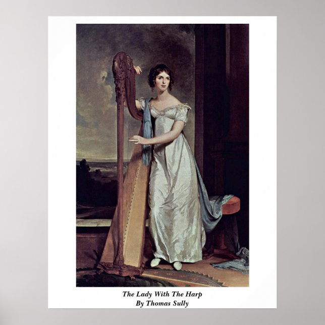 Dam med Thomas Sully Harp Poster (Framsidan)