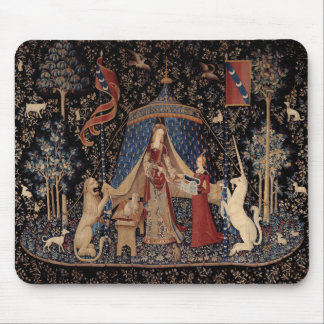 Dam med Unicorn Mousepad - Medieval Unicorn Musmatta