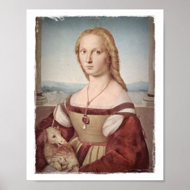 Dam med Unicorn Poster (Framsidan)