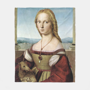 Dam med Unicorn - Raphael - c1506 Fleecefilt