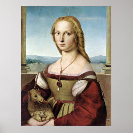 Dam med Unicorn - Raphael - c1506 Poster