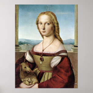 Dam med Unicorn - Raphael - c1506 Poster