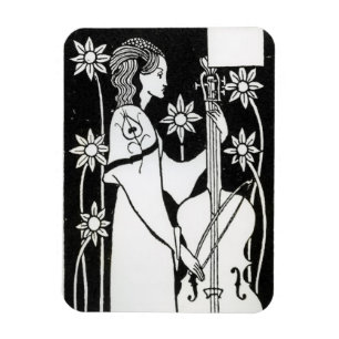Dam med violoncellen, från "Le Morte d'Arthur" ` Magnet