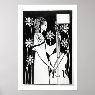 Dam med violoncellen, från "Le Morte d'Arthur" ` Poster