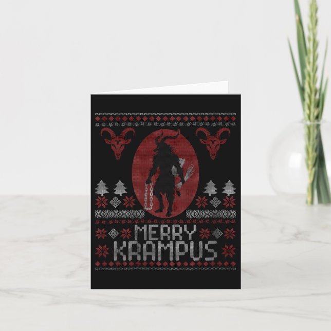 Dam Merry Krampus Skräck Kuslig Ond Rolig Ful Kort (Framsida)