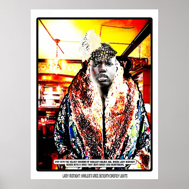 Dam Midnight: Harlem's Voice Beneath Dabney Light Poster (Framsidan)