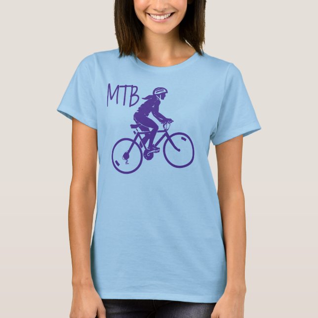 Dam Mountain Biking MTB-design i lila/vitt Tröja (Framsida)