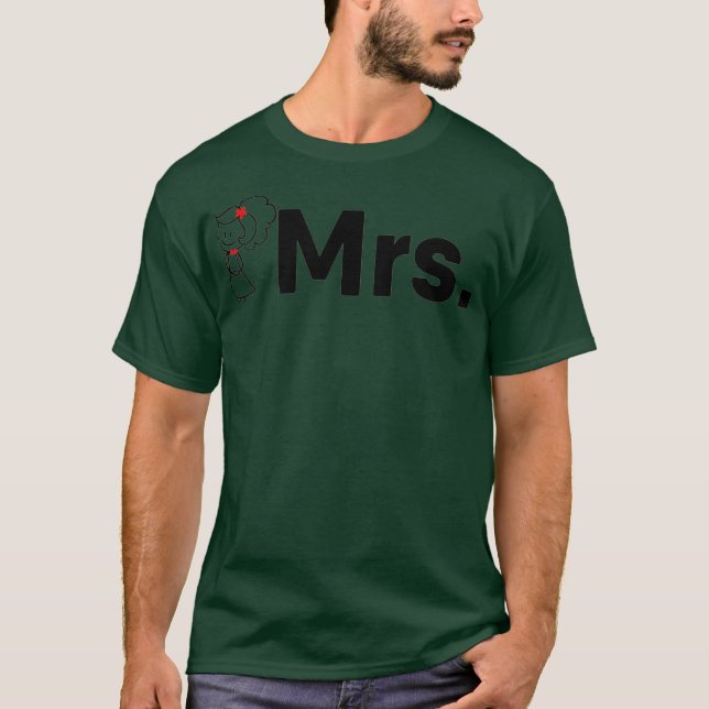 Dam Mrs Snart Att Bli Fru Bröllopspresent Par Kons T Shirt (Framsida)