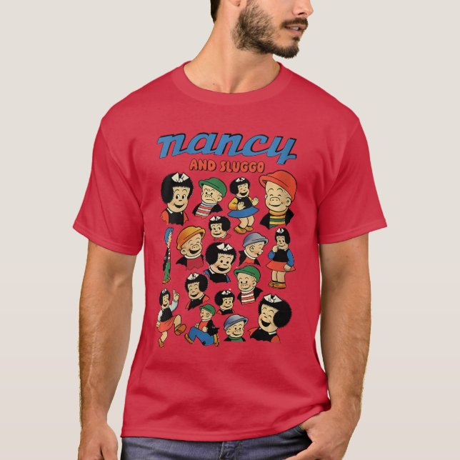 Dam Nancy och Sluggo Comic Multiples av Nancy a T Shirt (Framsida)
