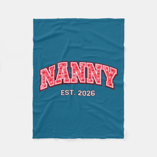 Dam Nanny Est Hjärtmönster Konstverk Fleecefilt (Framsidan)