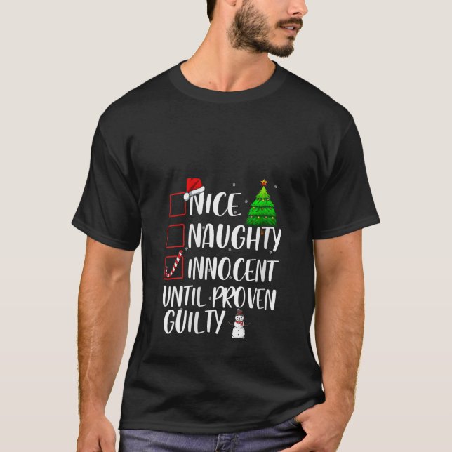 Dam Nice Busig Oskyldig Tills Motsatsen Visats X T Shirt (Framsida)