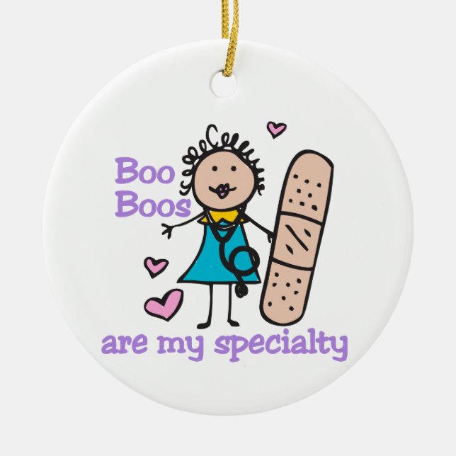 Dam Nurse Julgransprydnad Keramik (Framsidan)