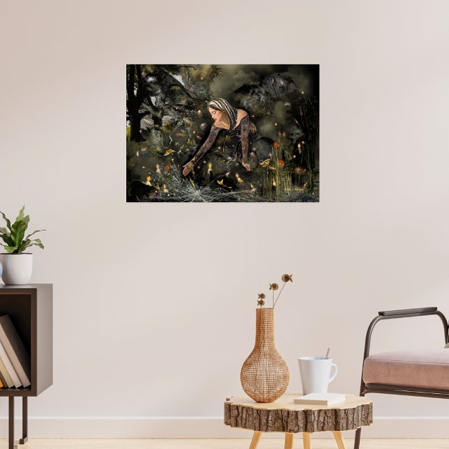 Dam och Butterflies, stora! Poster (Skapare uppladdad)
