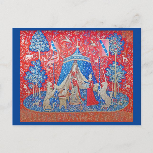 Dam och enhörning / A Mon Seul Desir Vykort (Framsida)