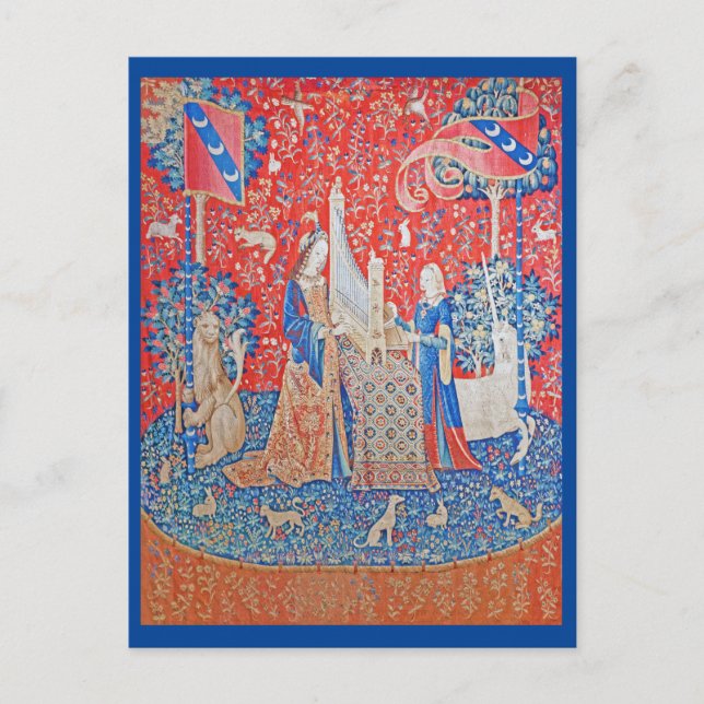 Dam och enhörning vykort (Framsida)