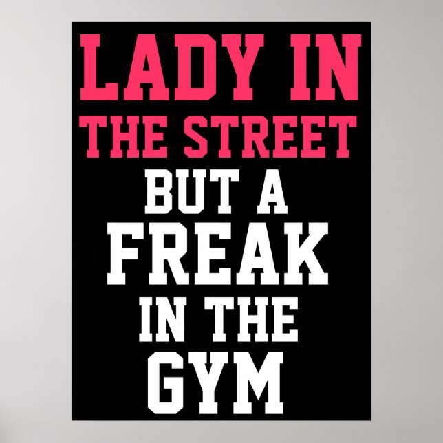 Dam och freak workout motivationsaffisch poster (Framsidan)