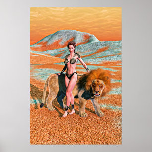 Dam och lejon poster