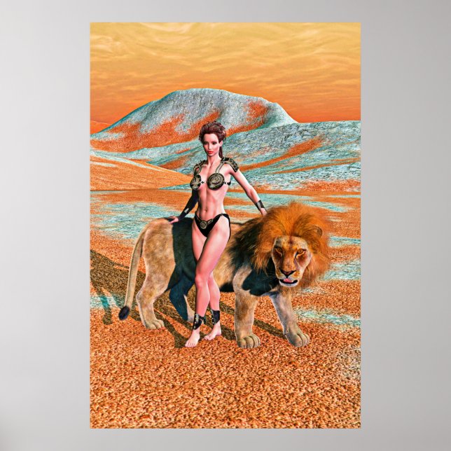 Dam och lejon poster (Framsidan)