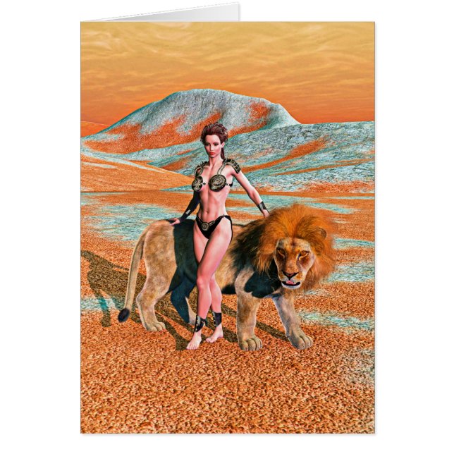 Dam och Lejona Hälsningskort (Framsidan)