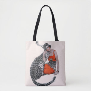 Dam och Leopard Tygkasse