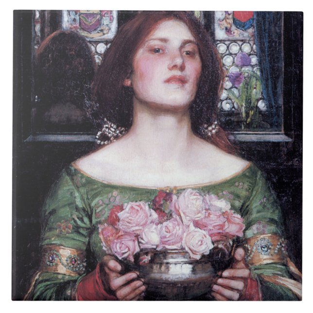 Dam och Ro, John William Waterhouse Kakelplatta (Framsidan)