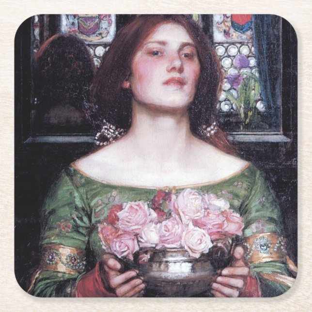 Dam och Ro, John William Waterhouse Underlägg Papper Kvadrat (Framsidan)