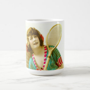 Dam och tennis kaffemugg