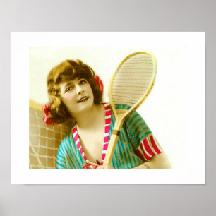 Dam och tennis poster