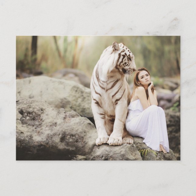Dam och tigern — vykort (Framsida)