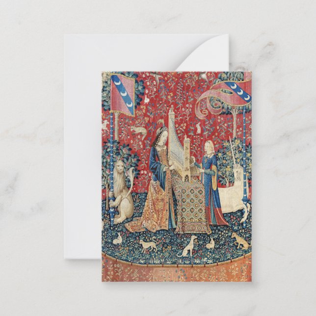 Dam och Unicorn Anteckningskort (Framsida)