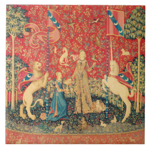 DAM OCH UNICORN Fantasy Flowers,Animals Kakelplatta