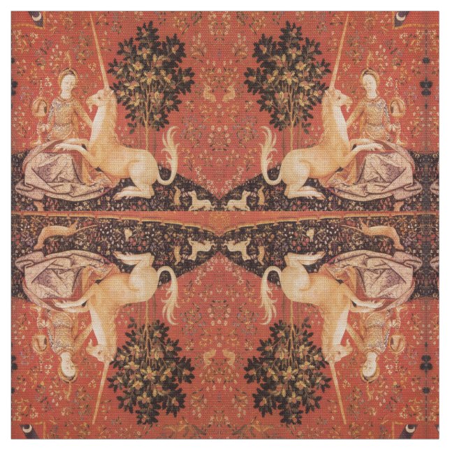 DAM OCH UNICORN Fantasy Flowers,Animals Tyg (Prov)