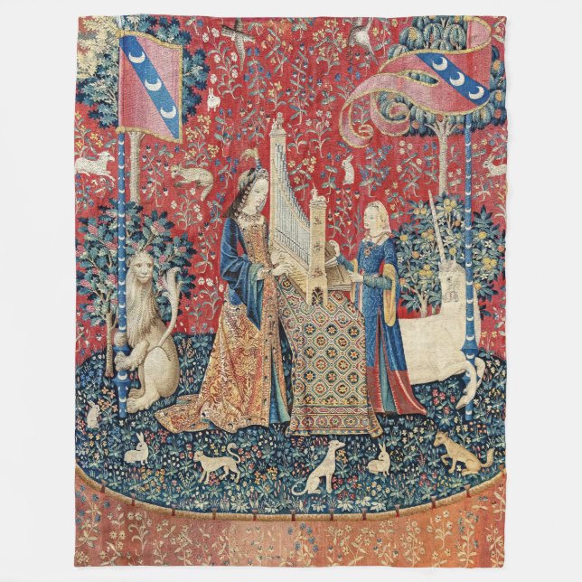 Dam och Unicorn Fleecefilt (Framsidan)