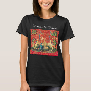 DAM OCH UNICORN FÖR MAGIC Fantasy Flowers, Animals T Shirt
