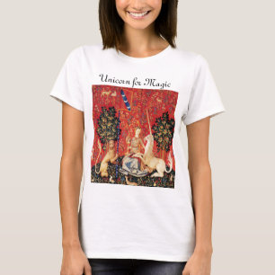 DAM OCH UNICORN FÖR MAGIC Fantasy Flowers, Animals Tee
