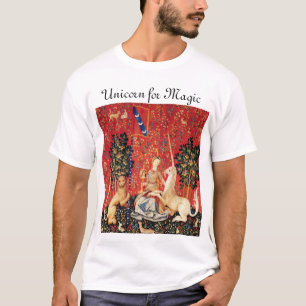 DAM OCH UNICORN FÖR MAGIC Fantasy Flowers, Animals Tee Shirt