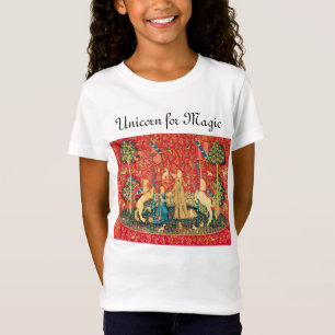 DAM OCH UNICORN FÖR MAGISKA fantasiblommor, djur T Shirt