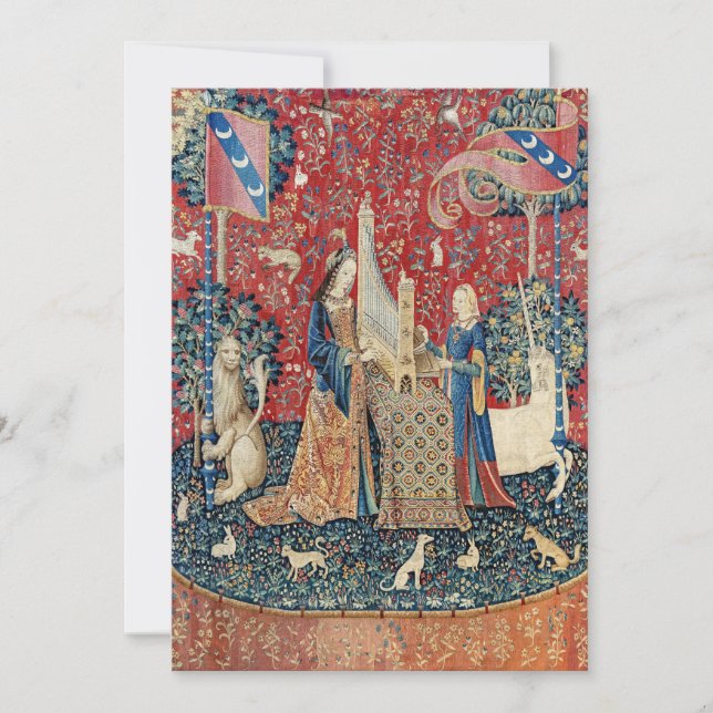 Dam och Unicorn Inbjudningar (Framsida)