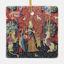 Dam och Unicorn Julgransprydnad Keramik