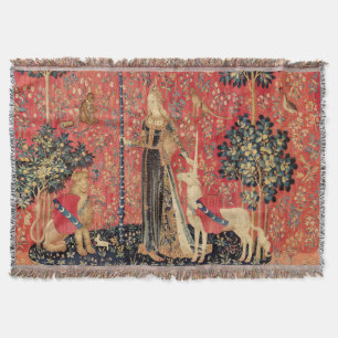 DAM OCH UNICORN Lejon,Fantasy Flowers,Animals Filt