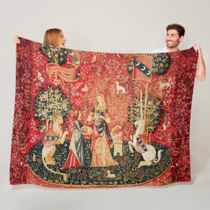 DAM OCH UNICORN Lejon,Fantasy Flowers,Animals Fleecefilt