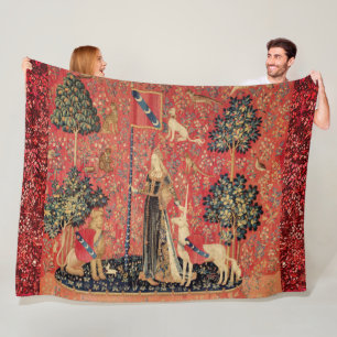 DAM OCH UNICORN Lejon,Fantasy Flowers,Animals Fleecefilt