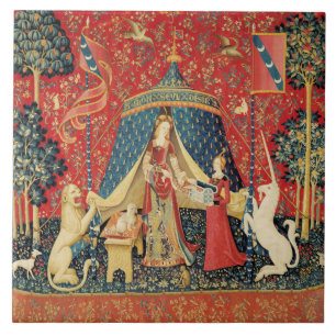 DAM OCH UNICORN Lejon,Fantasy Flowers,Animals Kakelplatta