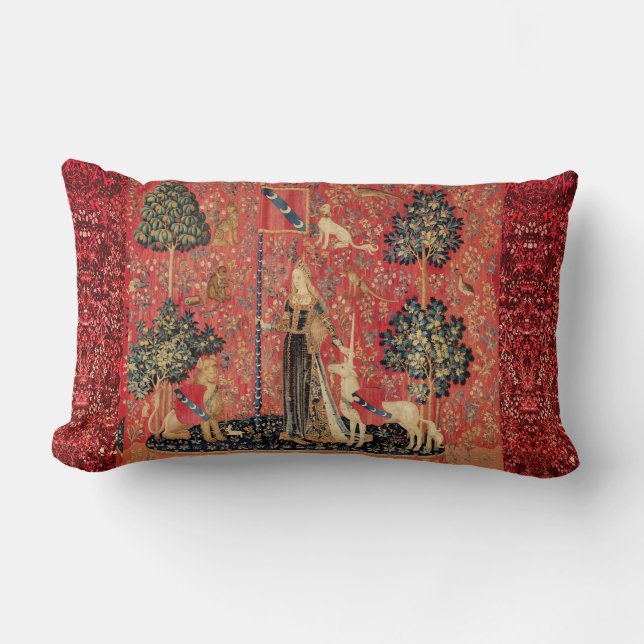 DAM OCH UNICORN Lejon,Fantasy Flowers,Animals Lumbarkudde (Framsida)