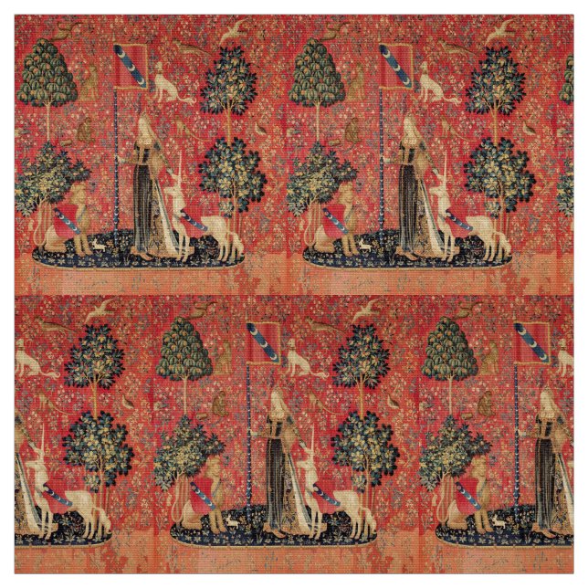 DAM OCH UNICORN Lejon,Fantasy Flowers,Animals Tyg (Prov)