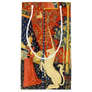 Dam och Unicorn Medieval Tapestry Art
