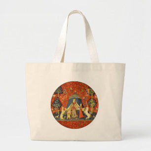 Dam och Unicorn Medieval Tapestry Art Jumbo Tygkasse