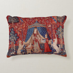 Dam och Unicorn Medieval Tapestry Desire Prydnadskudde